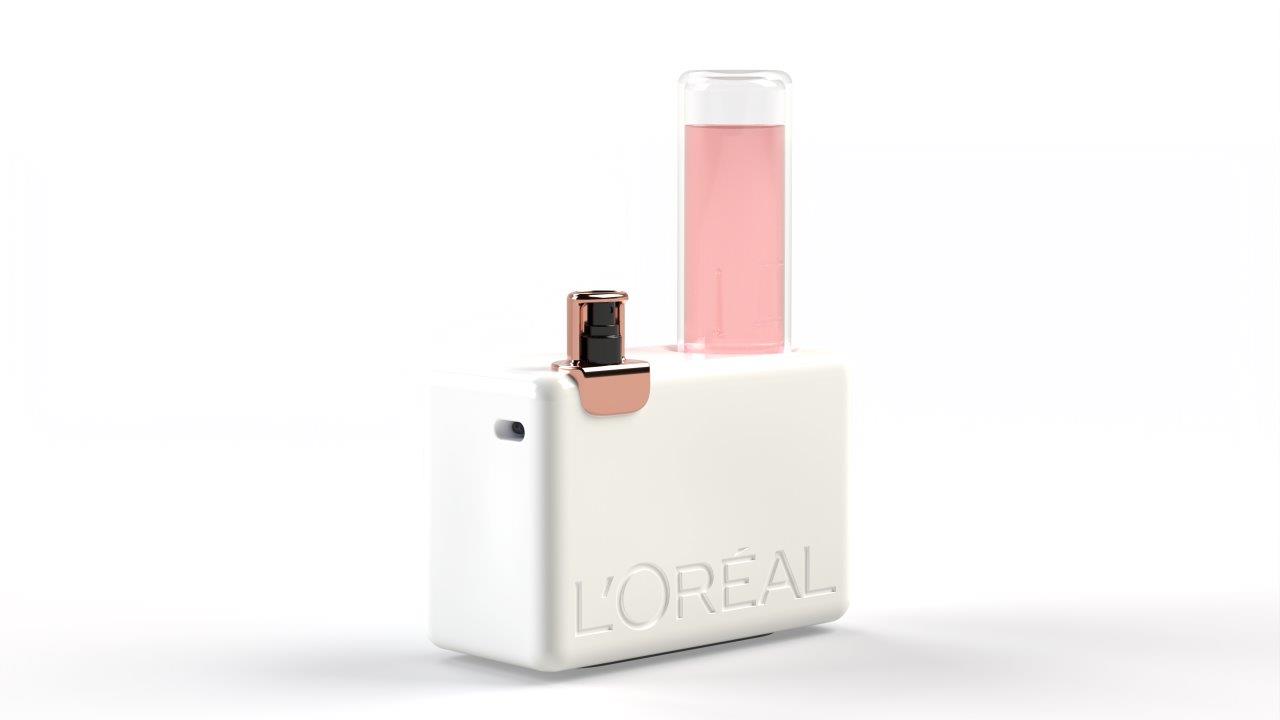 My Aura, assistive beauty device that sprays perfume without pushing a button