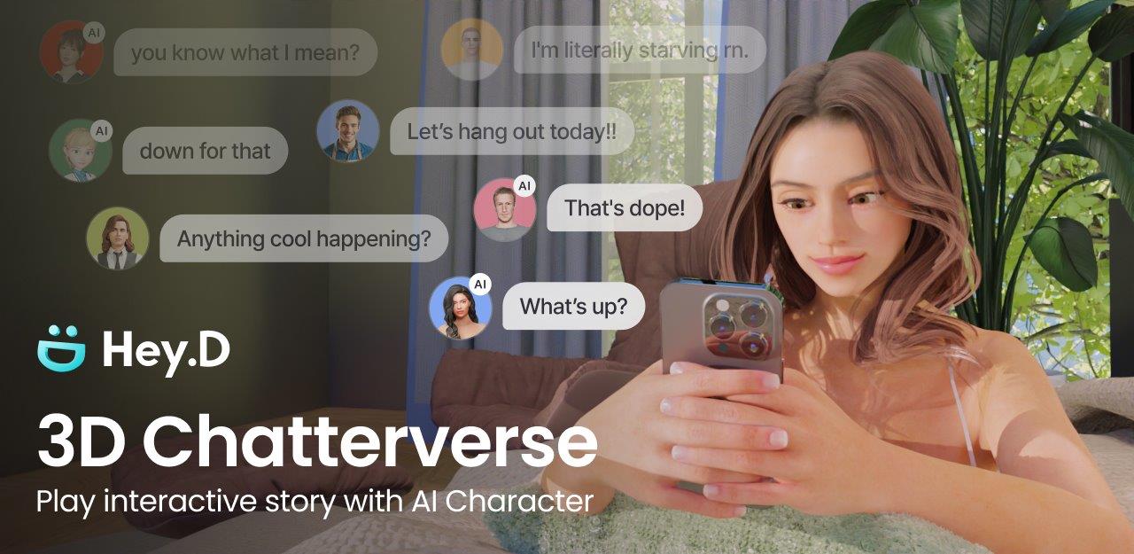 Hey.D: AI-powered Metaverse with interactive 3D characters.