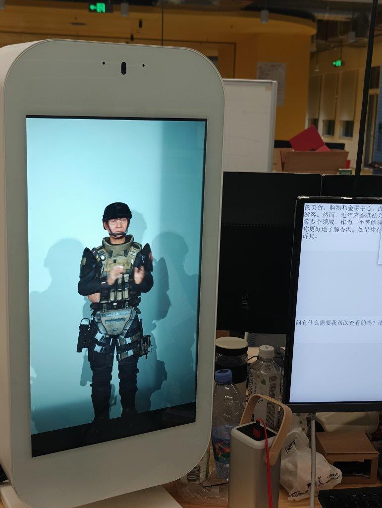 AI-powered holographic display for real-time interaction, Q&A, and marketing.