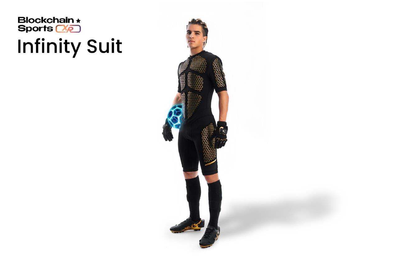 Infinity Football XR, Infinity Suit include VR headset and a smart wearable device 