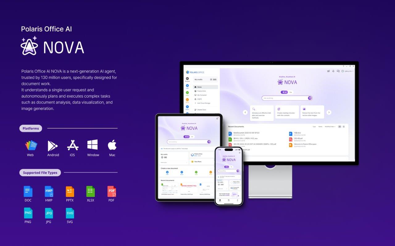 Polaris Office AI NOVA: An AI agent for document tasks.