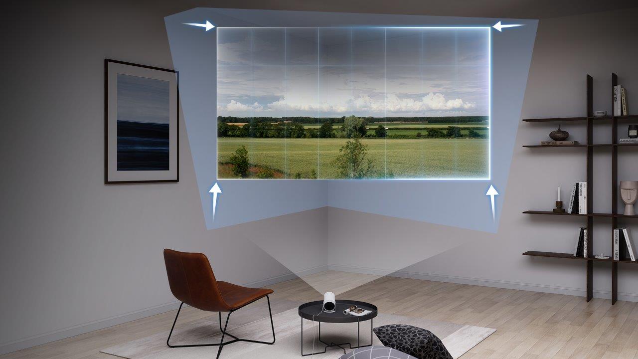 The Freestyle AI+, portable AI-powered smart projector.